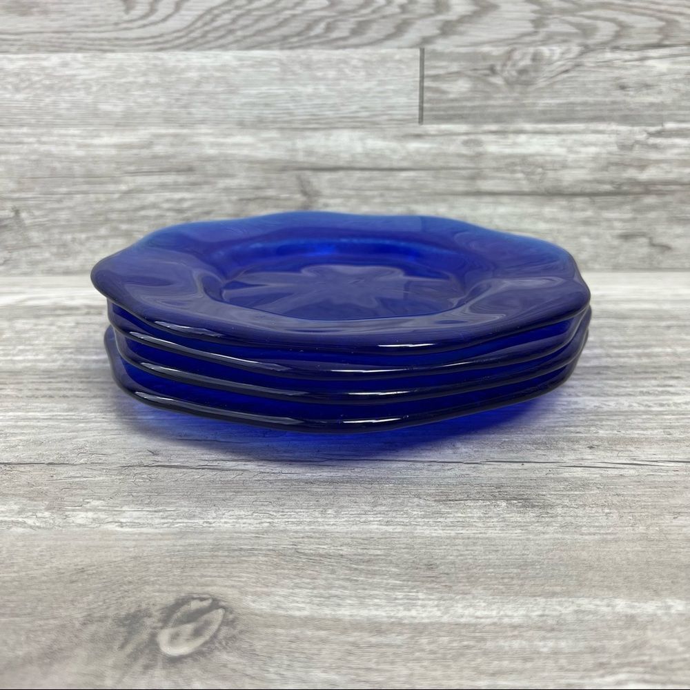 Villeroy & Boch "FIORINA" Blue ~ Set of 4 Salad Plates ~ 8 In